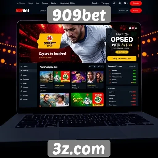 Interface do usuário do site 909bet em foco